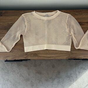 Fishnet cropped long sleeve
